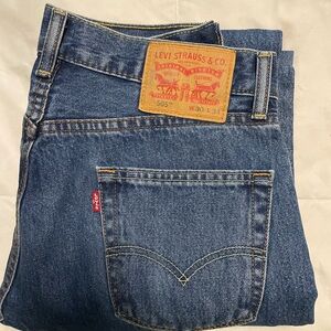 Levis 505 Jeans Mens 30x34 Blue Denim Straight Leg Zip Fly